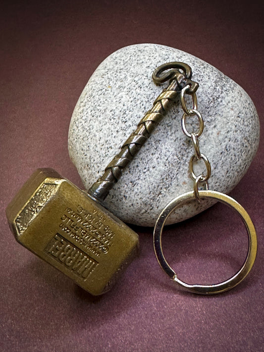 ⚡ Premium Thor Hammer Keychain – Metal Finish | Superhero Collectible