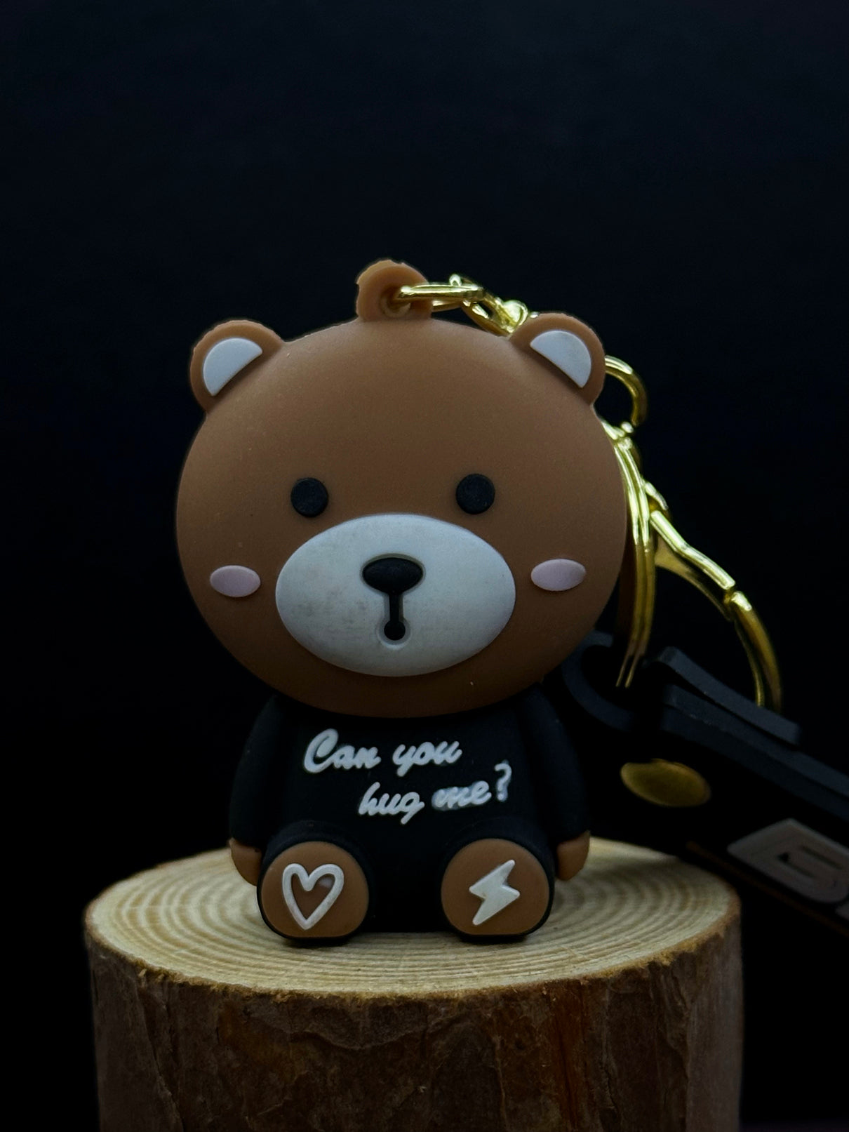 🧸✨ Can You Hug Me? – Teddy Bear Keychain with Attitude