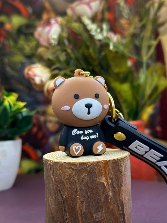 🧸✨ Can You Hug Me? – Teddy Bear Keychain with Attitude