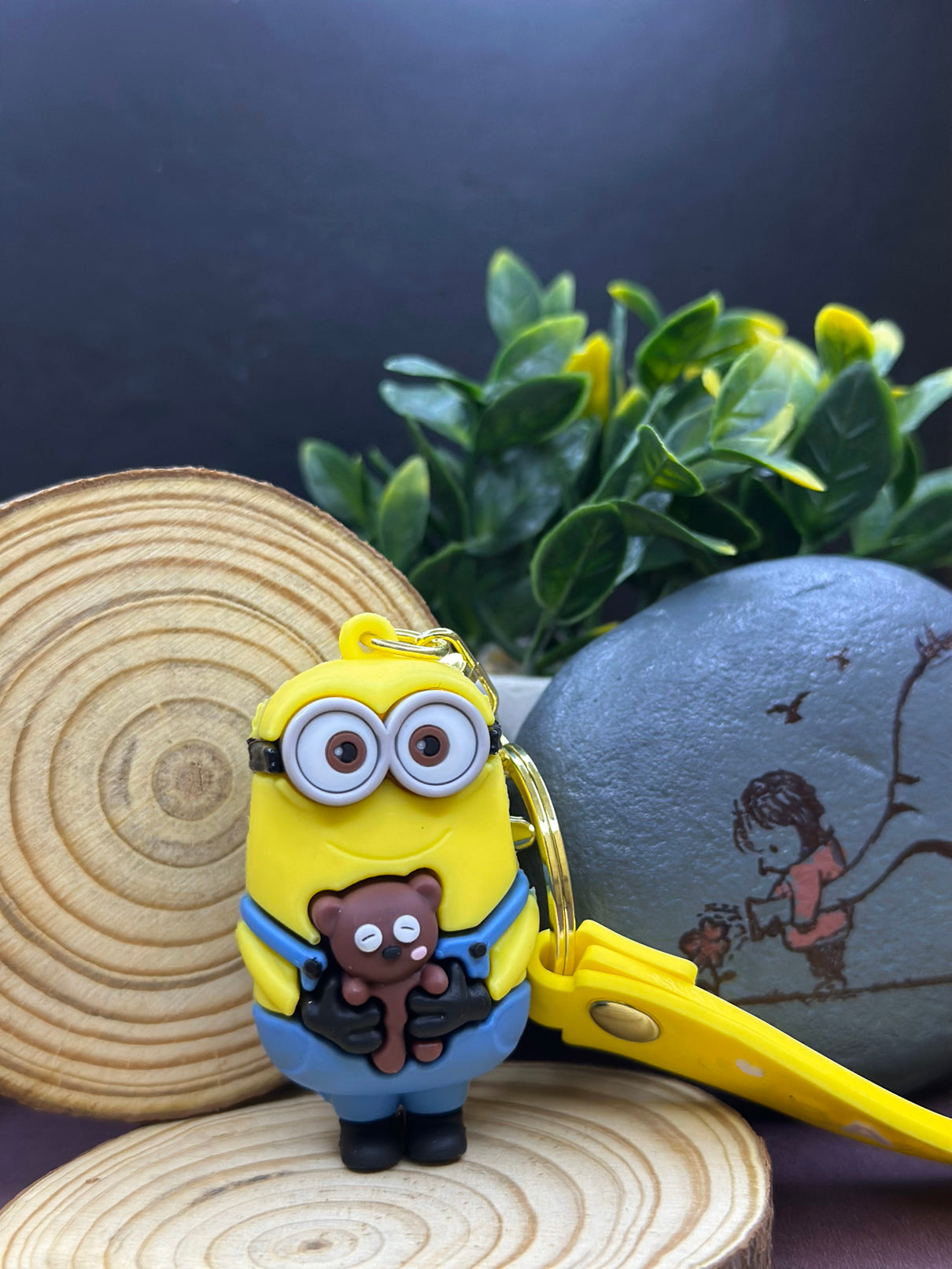 🧸 Minion with Teddy Keychain – Cuteness Overload Alert!