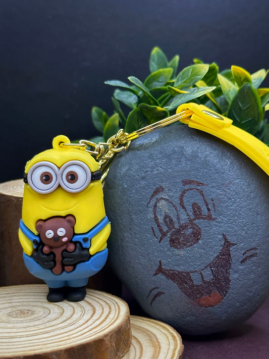🧸 Minion with Teddy Keychain – Cuteness Overload Alert!