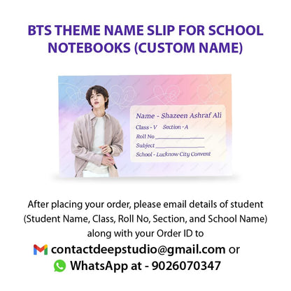 BTS Themed Student Name Label Stickers – Set of 40 | Waterproof & Easy Peel | School Supplies