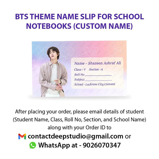 BTS Themed Student Name Label Stickers – Set of 40 | Waterproof & Easy Peel | School Supplies
