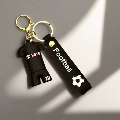 ⚽ Messi #10 Black Jersey Keychain – Football Fan Edition