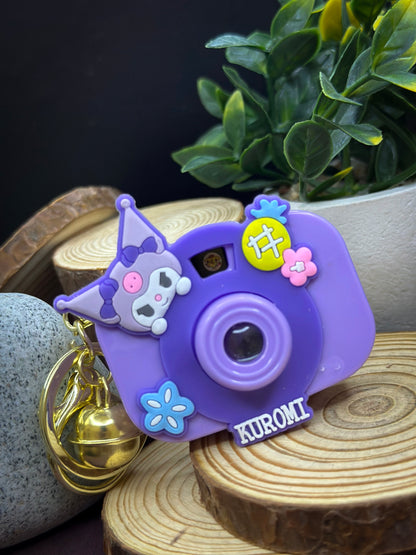 🌈 Kawaii Camera Keychain – Cartoon Character Pop Fidget Toy with Projector