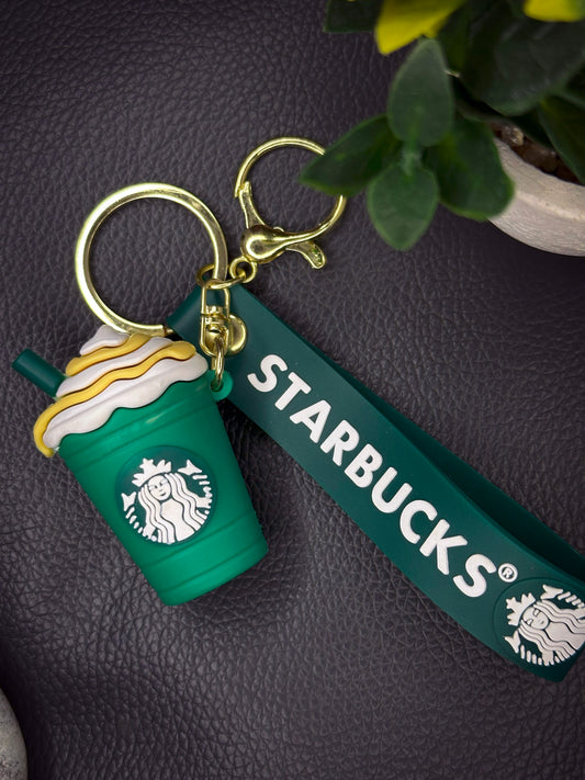☕ Starbucks Cup Keychain – Green Frappuccino Edition