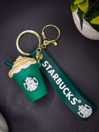 ☕ Starbucks Cup Keychain – Green Frappuccino Edition