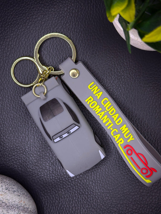 🚗 Romanti-Car Grey Car Keychain – For Auto Lovers & Dreamers
