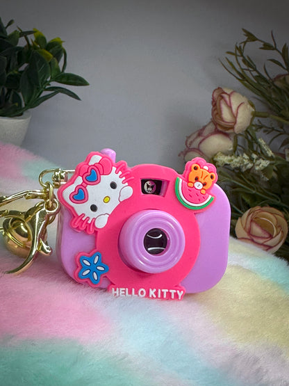 🌈 Kawaii Camera Keychain – Cartoon Character Pop Fidget Toy with Projector